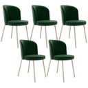 Ver imagem 1 de Kit 5 Cadeiras Sala de Jantar Estofada Gavi Arena L02 Couríssimo Verde Musgo - Lyam Decor