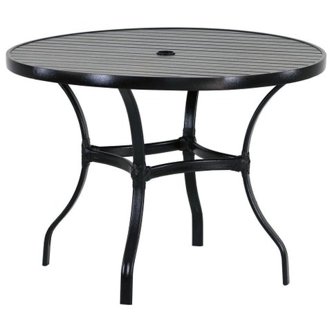 Mesa com Tampo Ripado 120 Cm em Alumínio Trama Original Preto