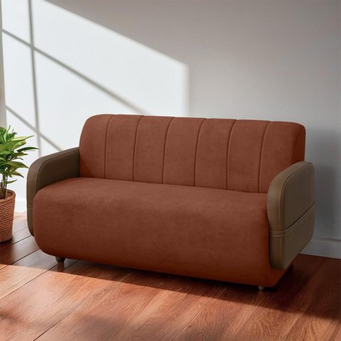 Sofá Orgânico Curvo 2 Lugares Malbec 150cm Bouclê - Sofa Store:bouclê Terracota