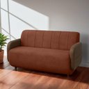 Ver imagem 1 de Sofá Orgânico Curvo 2 Lugares Malbec 150cm Bouclê - Sofa Store:bouclê Terracota