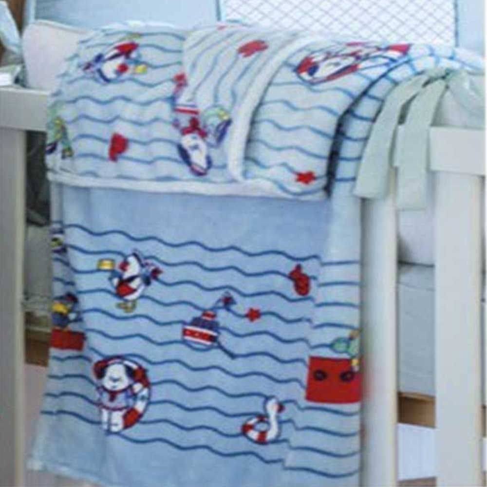 Cobertor Bebê Menino Jolitex Microfibra Flannel Kyor Marinheiro