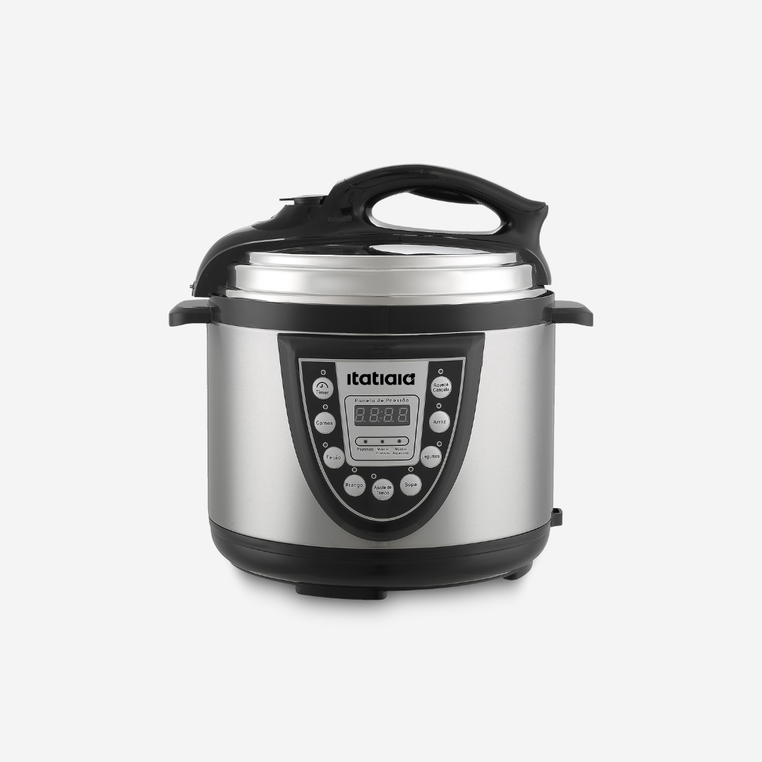 Panela de Pressão Elétrica Midi 5L 127V 900W Inox com Preto - 2