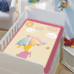 Cobertor Menina Baby Jolitex Tradicional Dia De Sol Rosa - 1