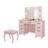 Penteadeira Camarim Dalila com Espelho + Banqueta sem Almofada Rosê - Bela Móveis - 1