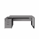 Ver imagem 6 de Mesa Diretor para Escritório F5 Office 3 Gavetas MDP 150cm Cinza Sagrado com Preto
