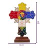 Cruz Hermética em Metal com Base em Madeira (14cm) - 2