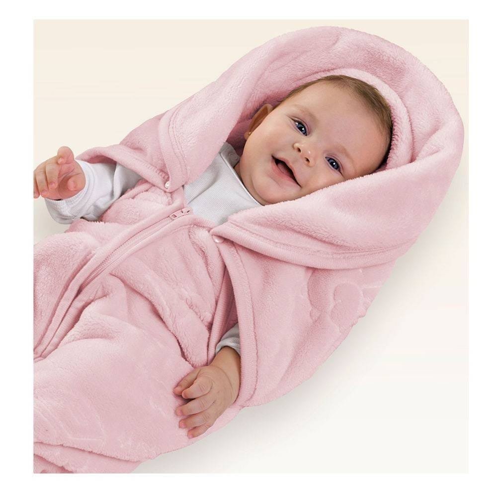 Cobertor Manta Bebê Menina Baby Sac Microfibra Rosa Jolitex - 2
