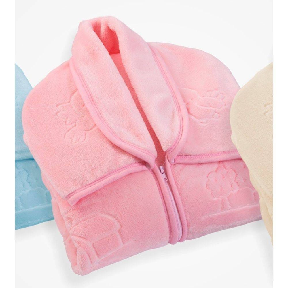 Cobertor Manta Bebê Menina Baby Sac Microfibra Rosa Jolitex - 1