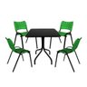 Jogo de Mesa 70x70 Comercial com 4 Cadeiras Iso Verde - 2