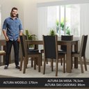 Ver imagem 4 de Conjunto Sala de Jantar Mesa Tampo de Vidro 6 Cadeiras Rustic/preto Heloísa Madesa