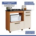 Ver imagem 3 de Balcão para Cooktop 4 Bocas e Forno 2 Portas 1 Gaveta Violeta Kaiki Móveis Nature/Off White