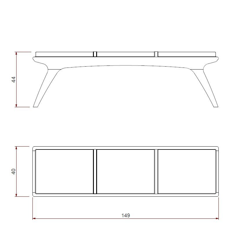 Banco Tóquio 3 Lugares 150 Cm Estofado Imbuia - 6