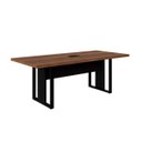 Ver imagem 1 de Mesa Reunião C/ Caixa Tomadas Savoia 200x90 Pé Quadro Nogal/preto