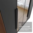 Ver imagem 6 de Guarda-Roupa Solteiro com Pés 4 Portas Batentes com Espelho Rustic/Preto/Preto Netuno Madesa