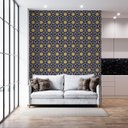 Ver imagem 3 de Papel de Parede Adesivo Arabesco Retro Azul Amarelo 2,80m