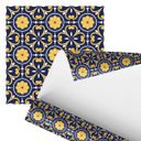 Ver imagem 1 de Papel de Parede Adesivo Arabesco Retro Azul Amarelo 2,80m