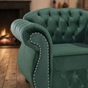 Ver imagem 6 de Poltrona Chesterfield Merlô Veludo:Verde