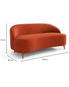 Ver imagem 4 de Sofá Anatômico Feijão Curvo Decorativo para Sala ou Escritório-Boucle Terracota
