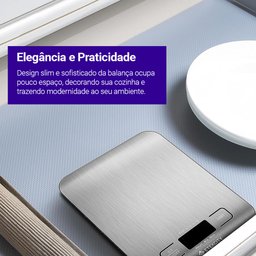 Balança Digital de Cozinha em Aço Inoxidável com Capacidade até 5000g Etekcity - 3