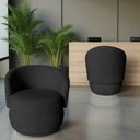 Ver mais imagens de Kit 2 Poltronas Decorativa Beatriz Orgânica Couro Preto