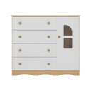Ver imagem 7 de Cômoda Infantil 95cm 1 Porta com Vidro e 4 Gavetas Liz Multimóveis Mp4515 Madeirado/branco