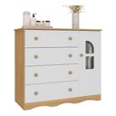 Ver imagem 2 de Cômoda Infantil 95cm 1 Porta com Vidro e 4 Gavetas Liz Multimóveis Mp4515 Madeirado/branco