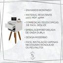 Ver imagem 2 de Mesa de Cabeceira Retrô 30cm Mdf Branco Gaveta e Nicho Pés Palito Madeira Maciça - Enviamos Montado