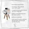 Mesa de Cabeceira Retrô 30cm Mdf Branco Gaveta e Nicho Pés Palito Madeira Maciça - Enviamos Montado - 2
