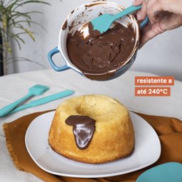 ESPÁTULA DE SILICONE DUPLO RETA PÃO DURO PEQUENA - OIKOS - 3