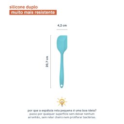ESPÁTULA DE SILICONE DUPLO RETA PÃO DURO PEQUENA - OIKOS - 2