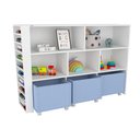 Ver imagem 1 de Organizador Infantil Natanael Baús e Porta Carrinho MDF 135cm Azul Woodcore