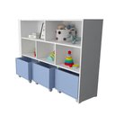 Ver imagem 2 de Organizador Infantil Natanael Baús e Porta Carrinho MDF 135cm Azul Woodcore