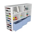 Ver imagem 3 de Organizador Infantil Natanael Baús e Porta Carrinho MDF 135cm Azul Woodcore