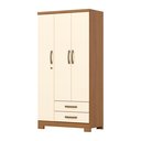 Ver imagem 1 de Guarda Roupa 03 Portas e 02 Gavetas Açaí Da133 Cinamomo Off White - Henn