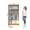 Ver imagem 3 de Guarda Roupa 03 Portas e 02 Gavetas Açaí Da133 Cinamomo Off White - Henn