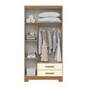 Ver imagem 2 de Guarda Roupa 03 Portas e 02 Gavetas Açaí Da133 Cinamomo Off White - Henn