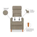 Ver imagem 2 de Poltrona Amamentação Reclinável Gisele - Poltrona Confortável para Leitura e Descanso - Cappuccino
