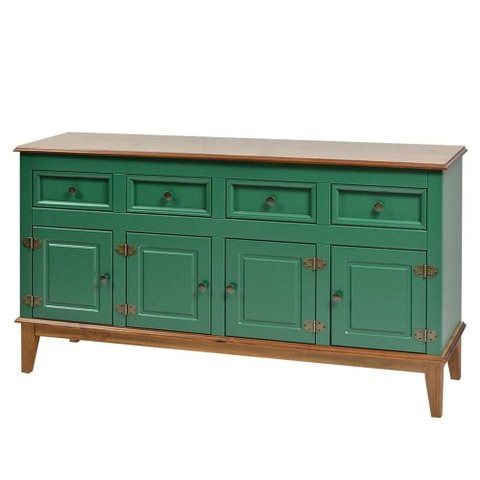 Buffet Antoine 4 Portas e 4 Gavetas Cor Verde com Amendoa 149 Cm - 62689