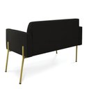 Ver imagem 5 de Sofá Namoradeira 2 Lugares Pé de Ferro Dourado Marisa Suede Preto D03 - D'Rossi