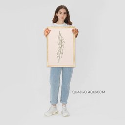 Kit 2 Quadros Decorativos para Quarto Minimalista Ramos - 4