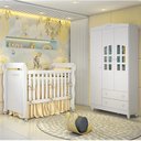 Ver imagem 1 de Quarto De Bebê Berço Mini Cama Guarda Roupa Infantil Branco