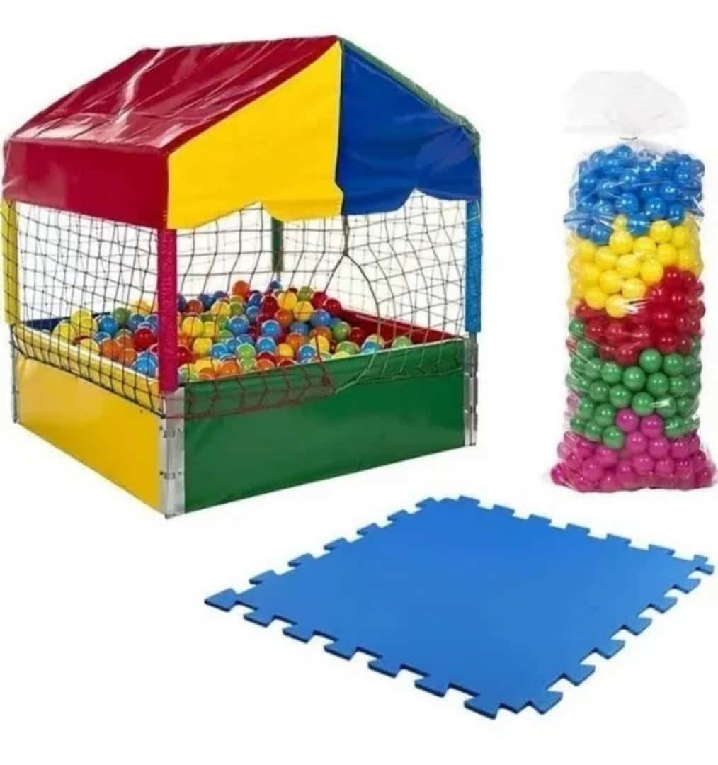 Piscina De Bolinhas 1x1 Premium Bebe +  Tatame + 500 Bolinhas Coloridas