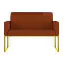 Ver imagem 3 de Kit Sofá 2 Lugares + 2 Poltronas Recepção Sala Base Dourada Cor:terracota