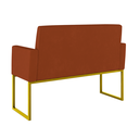Ver imagem 4 de Kit Sofá 2 Lugares + 2 Poltronas Recepção Sala Base Dourada Cor:terracota