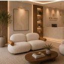 Ver imagem 3 de Sofá Leaf 180 cm 2 Lugares Orgânico Luxo Sala de Estar:Bouclê Bege