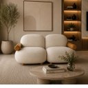Ver imagem 2 de Sofá Leaf 180 cm 2 Lugares Orgânico Luxo Sala de Estar:Bouclê Bege