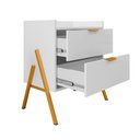 Ver imagem 3 de Mesa de Cabeceira Retrô com 2 Gavetas Asher 63cm