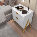 Ver imagem 5 de Mesa de Cabeceira Retrô com 2 Gavetas Asher 63cm