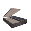Ver imagem 3 de Base Box Baú Casal Luxo Blindado Bipartido NK Camas Suede Marrom 49x138x188