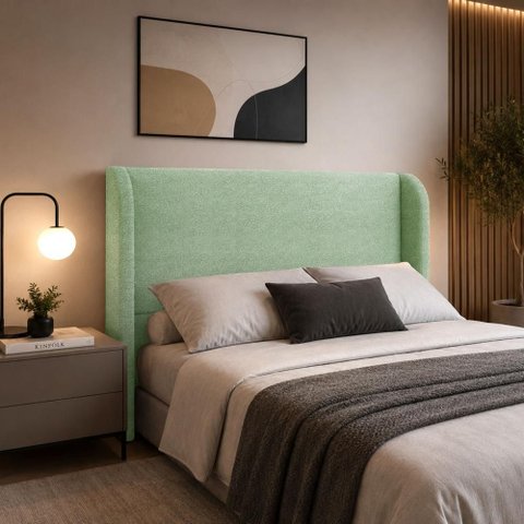 Cabeceira Casal Estofada Ideal para Cama King 190cm Bouclé - Oliva